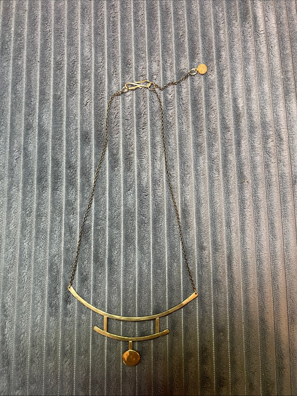 Carolyn Keys Gold Modern Bar Pendant Necklace